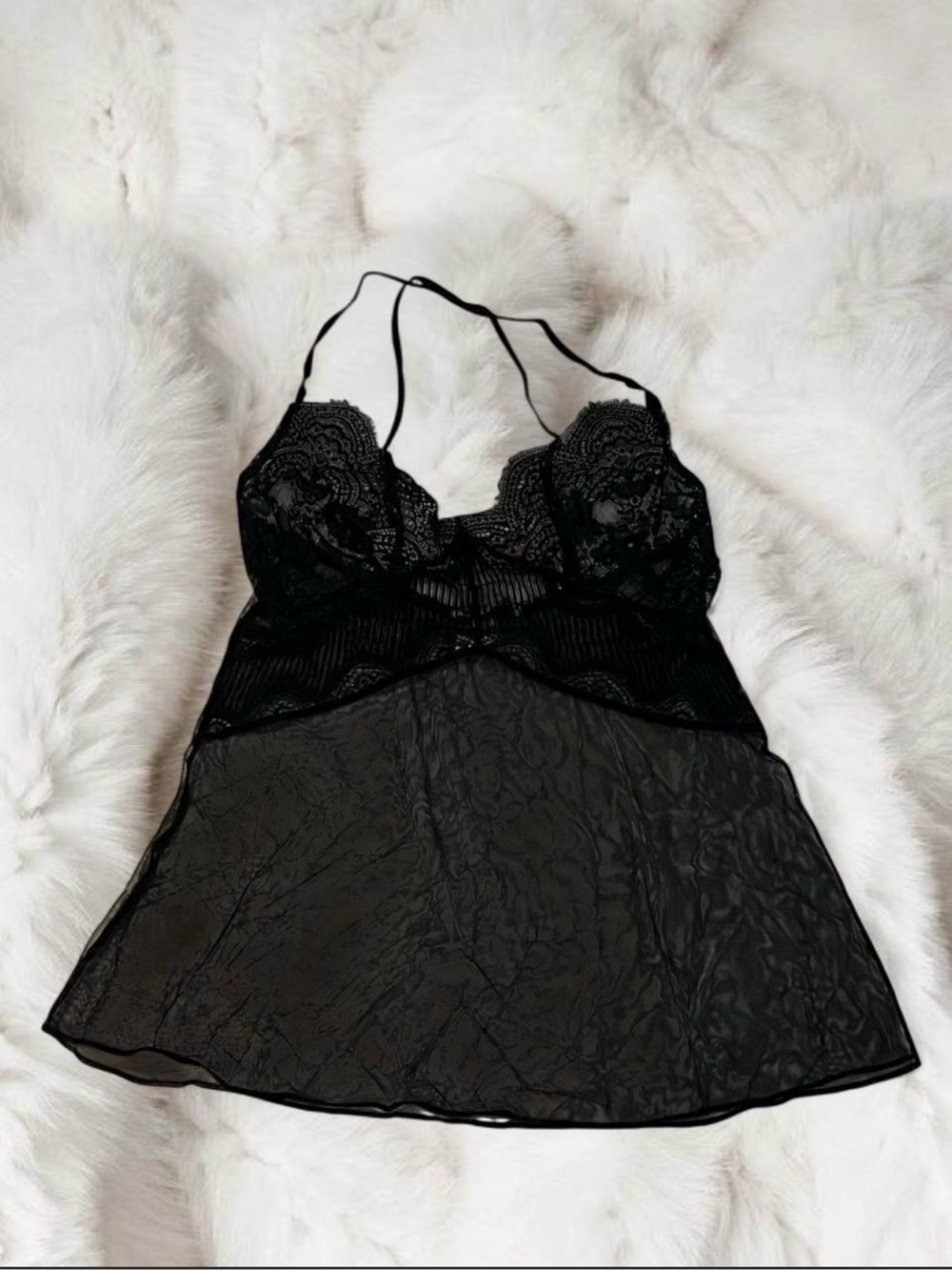 Victoria’s Secret Black Sheer Lace Cami Lingerie Top XS